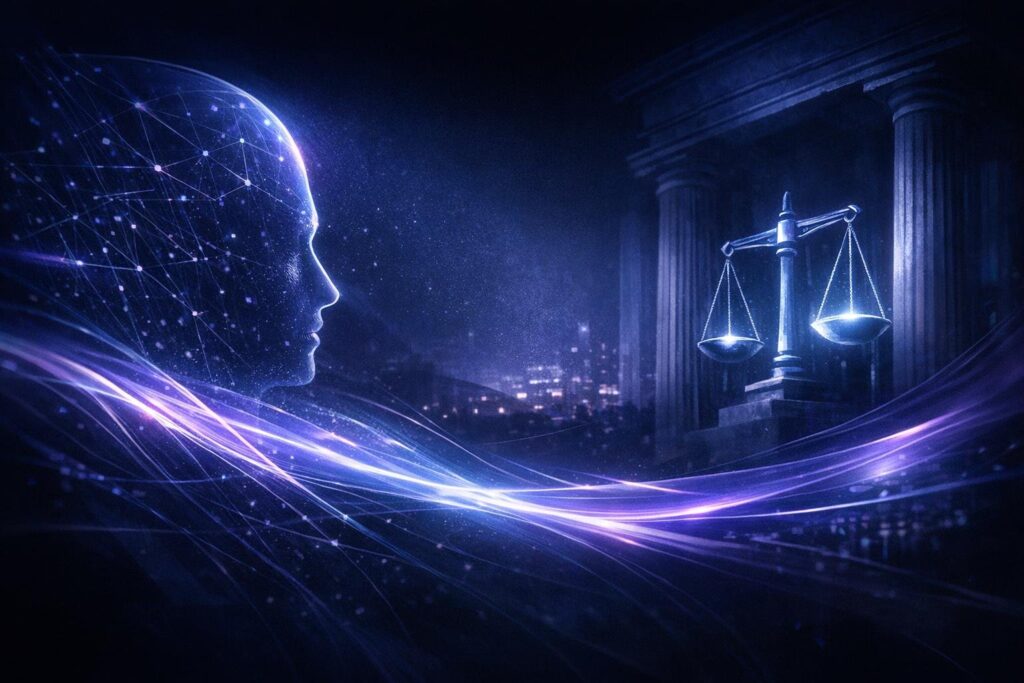 Abstract editorial illustration for When Google’s AI Chief Says Nobody Knows What Happens Next.